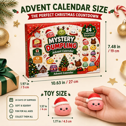 Christmas Advent Calendar 2026, 24-Day Mystery Dumpling Squishy Toys, Cute Stress Relief Fidget Toys, Mini Collectible Figures, Christmas Countdown Gifts for Kids & Adults
