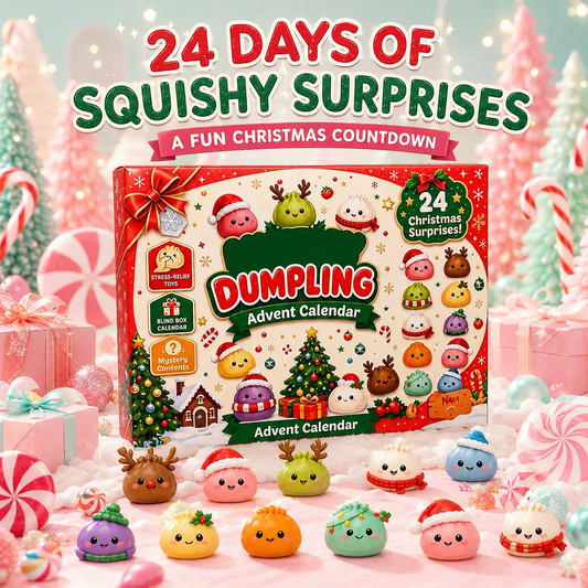 Christmas Advent Calendar 2026, 24-Day Mystery Dumpling Squishy Toys, Cute Stress Relief Fidget Toys, Mini Collectible Figures, Christmas Countdown Gifts for Kids & Adults